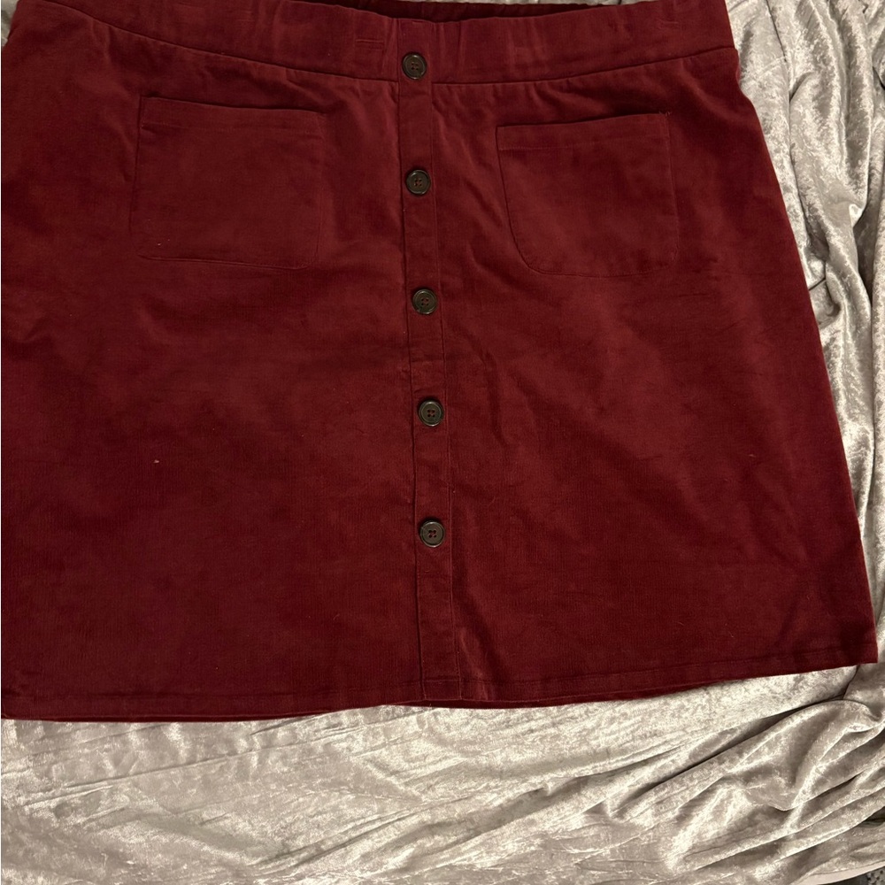 Torrid Burgundy Corduroy Skirt